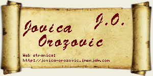 Jovica Orozović vizit kartica